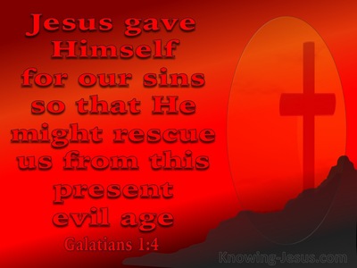 Galatians 1:4 He Gave Himself For Our Sins (red)